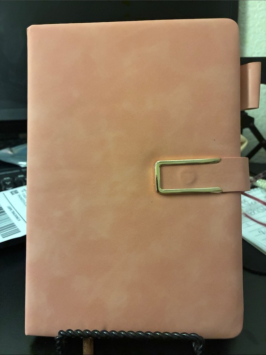 Accessories - Peach Faux Leather Journal Notebook with Gold Magnetic 🧲 Buckle